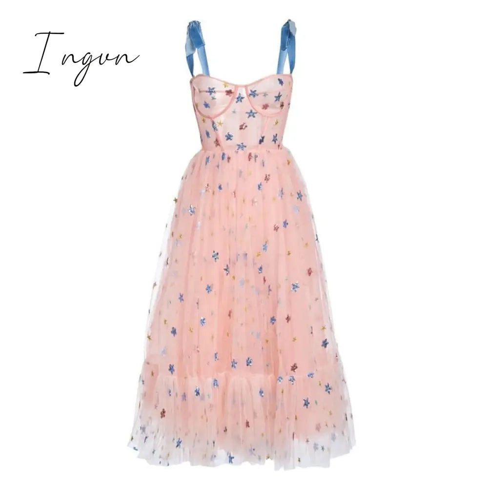 Ingvn - Women's dresses summer sexy Slash neck floral print boho beach dress pleated Sleeveless dress wrap robe sundress