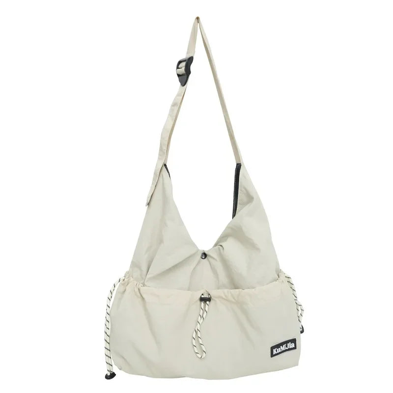 Ingvn  Japan Lightweight Casual Nylon Men Crossbody Bag Women String Tooling Style Tote bag Student Sport Commuter Shoulder Bag