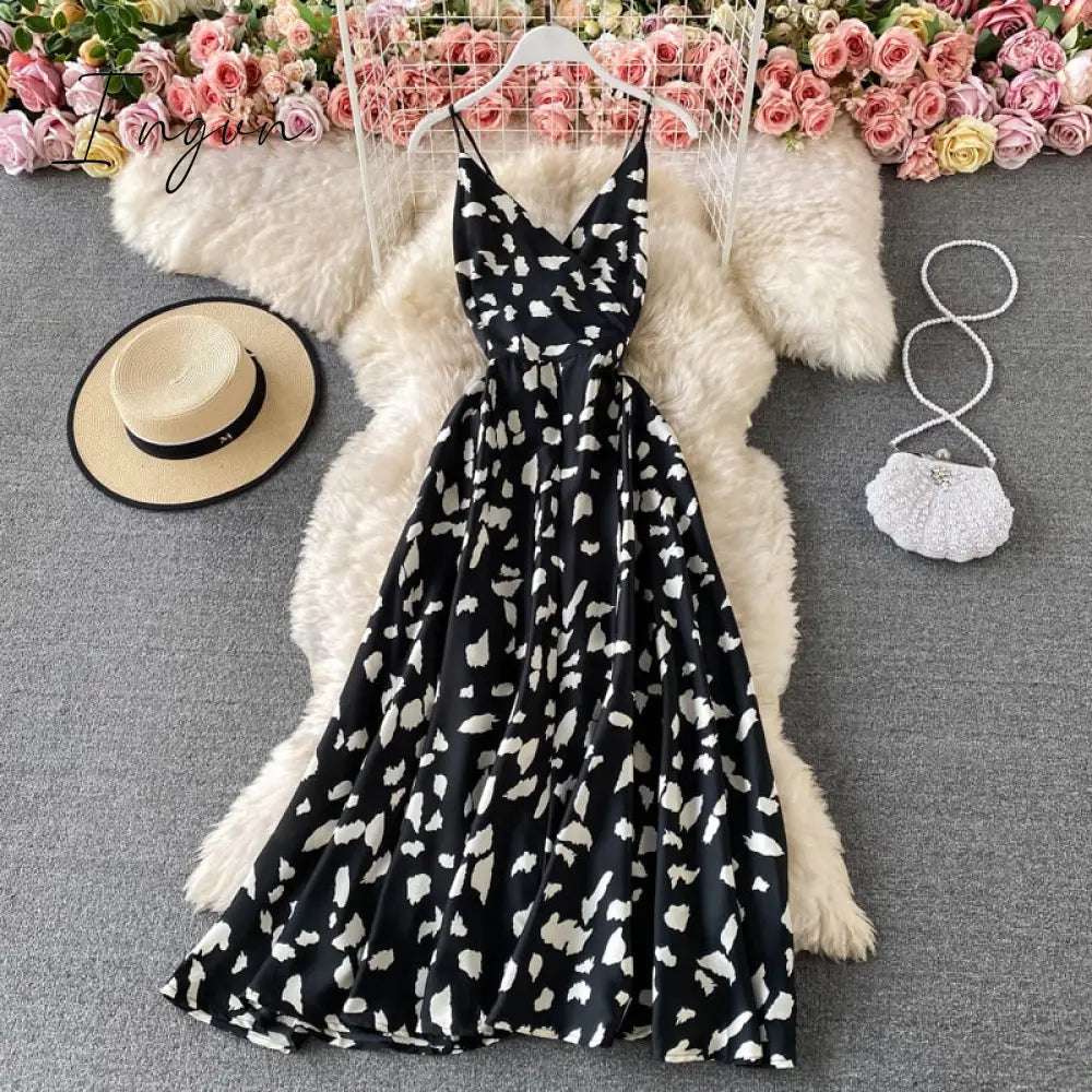 Ingvn - Summer Robe Dress Women V Neck Long Party Dresses Sexy Tank Backless Spaghetti Strap Maxi Female Holiday Vestidos