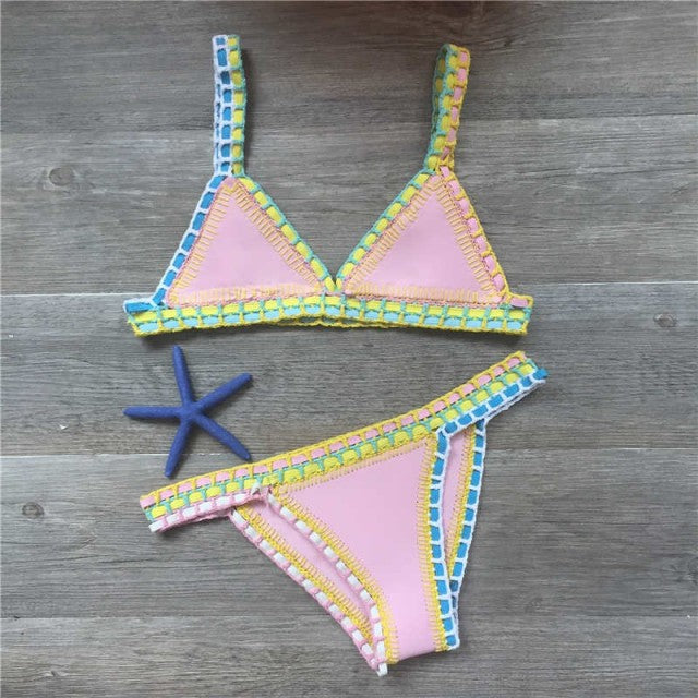Voguable Crochet Swimsuit Bikinis Women's Swimming Suit Sexy Bandage Brazilian Bikini  Swimwear Women Bathing Suit Biquini