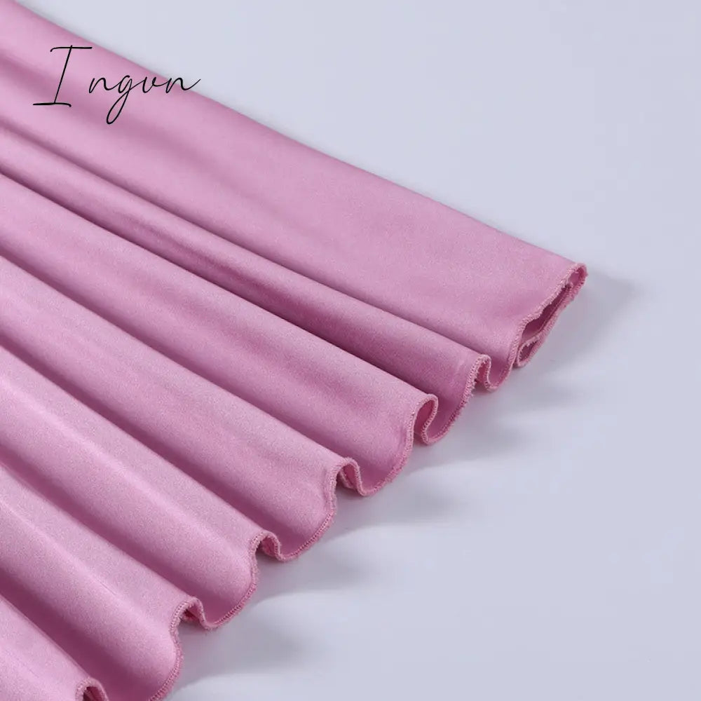 Ingvn - Women Clothing Sexy Temperament Commuter Solid Color Bandage One-neck Dress Spring and Summer New French Satin Mini Skirt