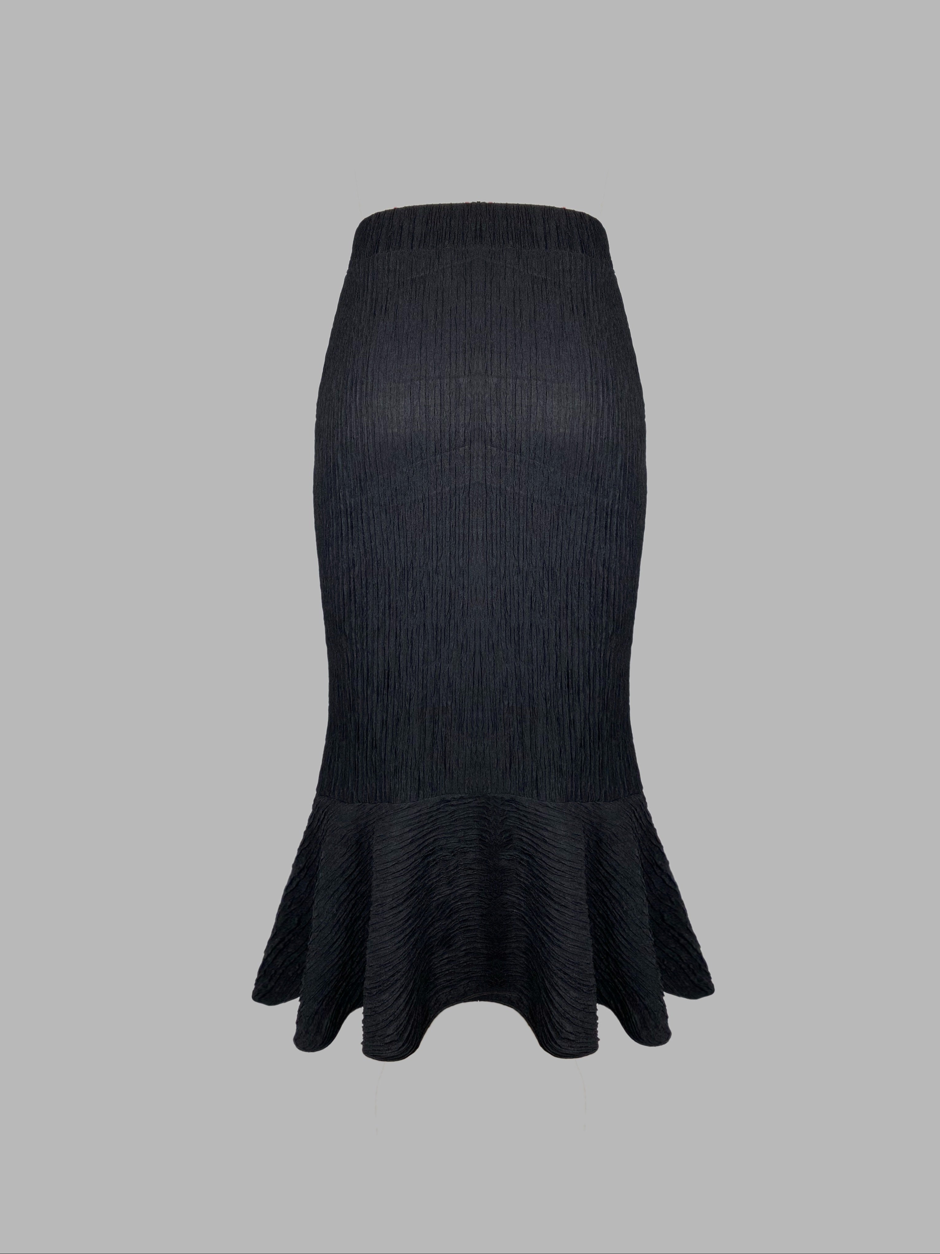 Solid Textured Drawstring Bodycon Skirt, Elegant High Waist Mermaid Hem Ruched Skirt, Women's Clothing