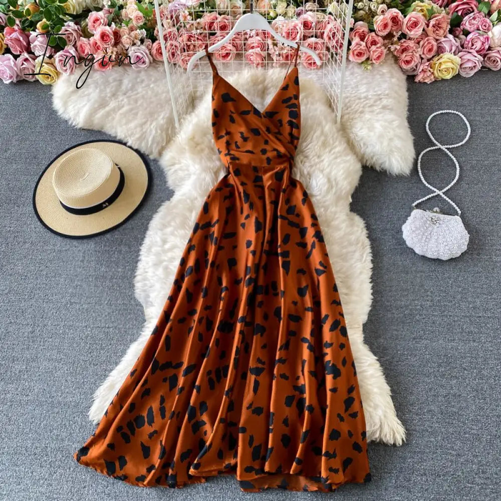 Ingvn - Summer Robe Dress Women V Neck Long Party Dresses Sexy Tank Backless Spaghetti Strap Maxi Female Holiday Vestidos