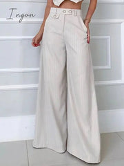 Ingvn - Women's Tank Top Pants Sets White Solid Color Sleeveless Casual Daily Fashion V Neck Regular Fit Spring & Summer