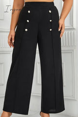 Ingvn - Casual Solid Patchwork Plus Size Trousers