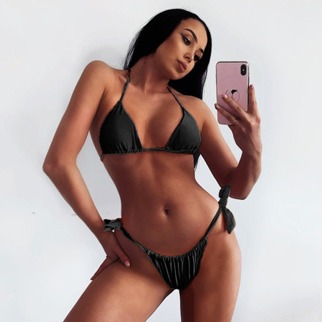 Sexy Two Piece Bikini  Swimsuit Women Swimwear Push Up Black Vintage Biquini Drop Shipping Bathing Suit Brazilian Bikinis