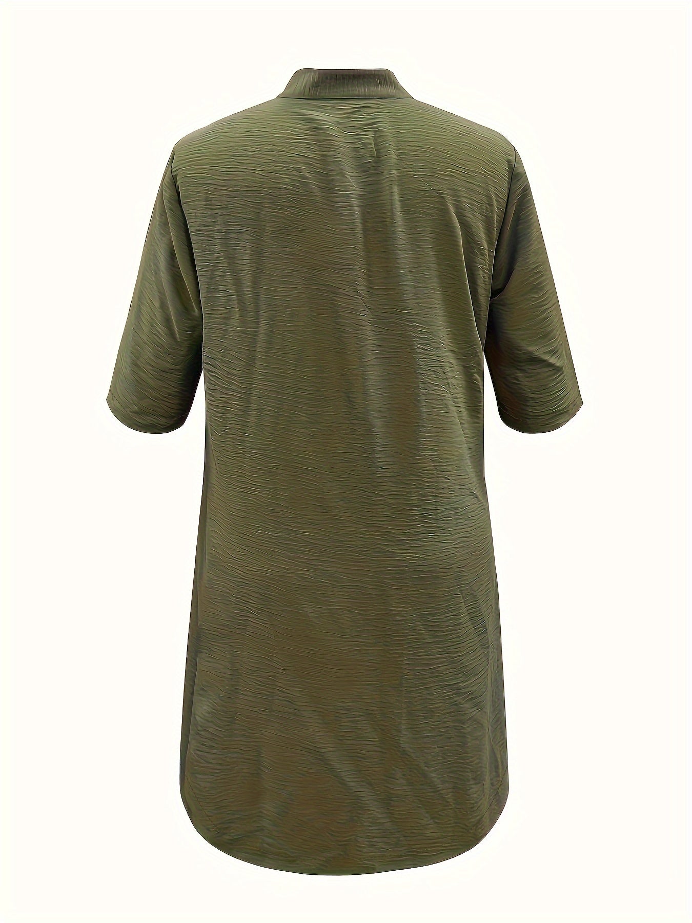 Chic Midi Dress with Button Detail - Womens Half Sleeve Casual Dress - Versatile Day-to-Night Style