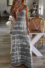 Ingvn - V Neck Spaghetti Strap Casual Maxi Dress(3 colors)