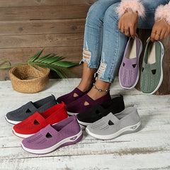 Comfortable Vintage Style Mesh Slip-On Sneakers - Breathable, Lightweight, and Hand Washable Casual Walking Shoes with Rubber Sole, Fabric Insole, and No Embellishment for All-Season Wear - Easy to Clean and Maintain from Tai