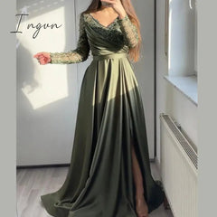Ingvn - Ladies Elegant Fashion V Neck Party Dinner Dress