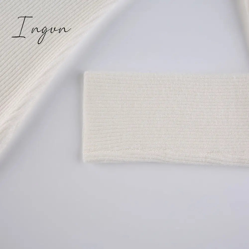 Ingvn - Bodycon Knitted Women Sweater Dress Long Sleeve Sexy Off Shoulder Split Elegant Party Dresses Fashion Autumn Winter