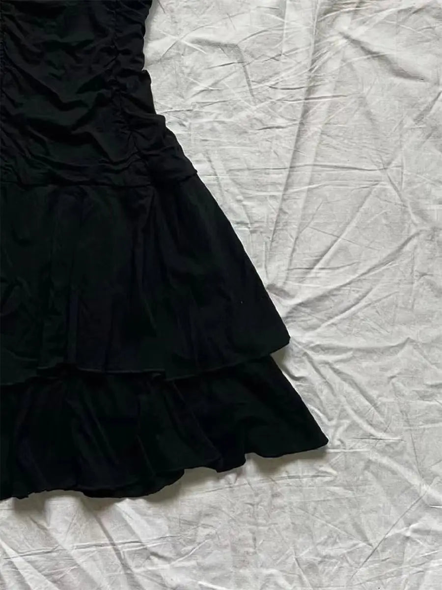 Punk Sexy Dresses Women Clothes Summer Vintage 90s Korea Dress Sweet Girl High Waist Slim Gothic Harajuku Y2k Short Halter Dress