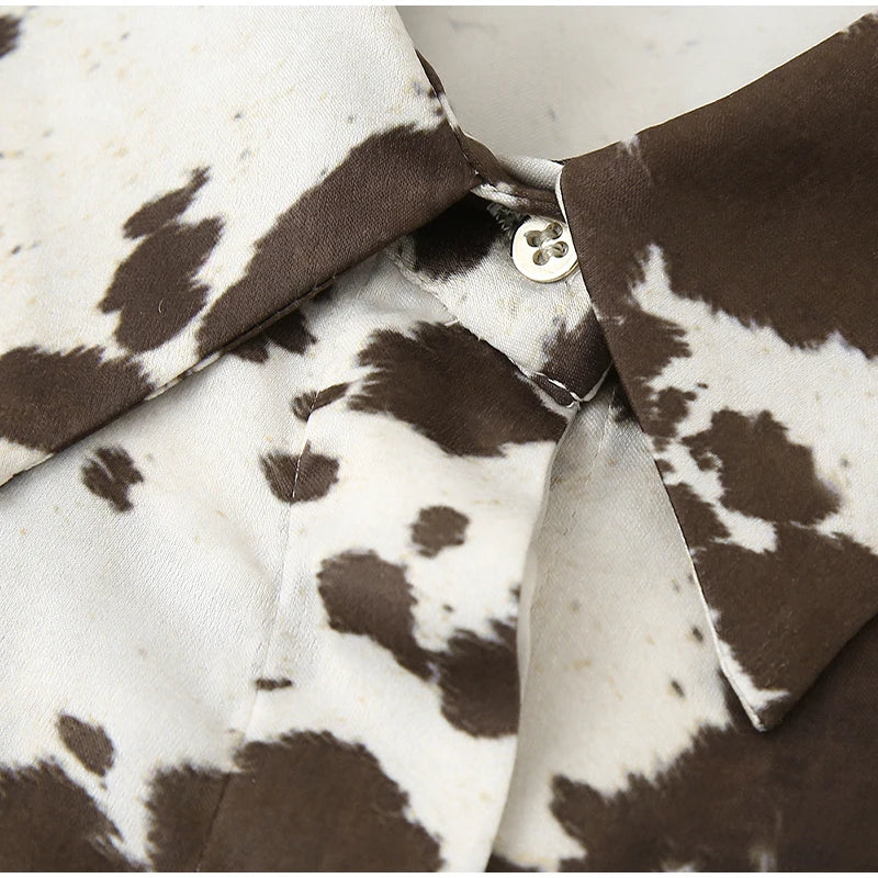 High Street Printed Shirt Women Lapel Long Sleeve Single Breasted Tops Female 2025 Spring Summer Fashion Casual Blouses Clothes