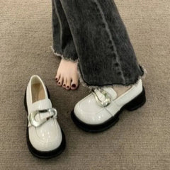 Platform Loafers Women Shoes College Style Thick Sole Round Toe Single Shoes Loafers Women Luxury Designer Pumps Vintage Shoes