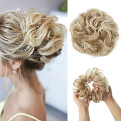Ingvn  Hair Bun Extensions Messy Curly Elastic Hair Scrunchies Hairpieces Synthetic Chignon Donut Updo Hair Pieces for Women