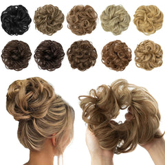 Ingvn  Hair Bun Extensions Messy Curly Elastic Hair Scrunchies Hairpieces Synthetic Chignon Donut Updo Hair Pieces for Women