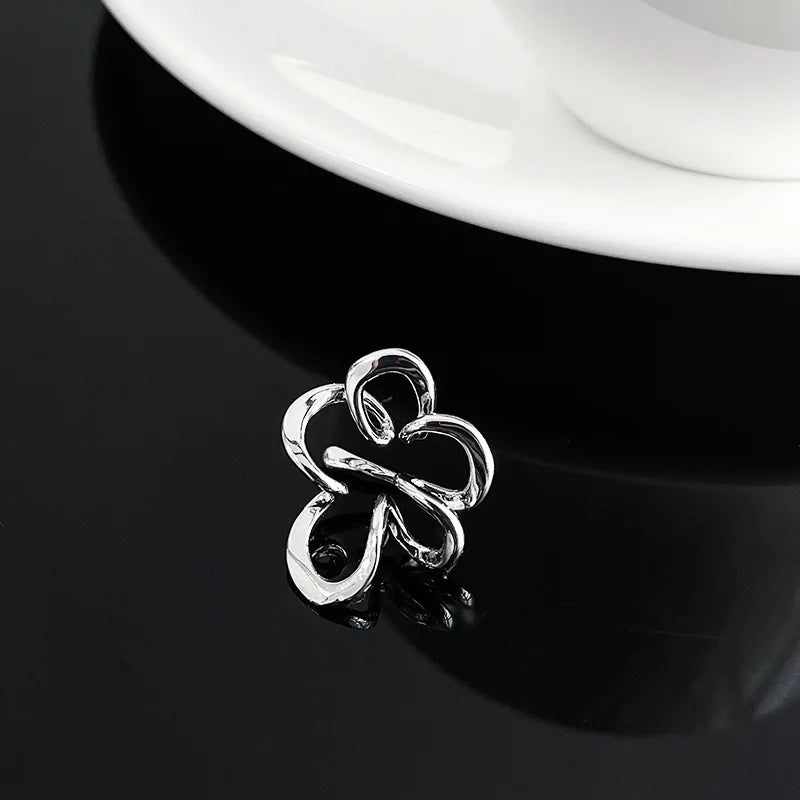 Punk Fairy Clip Earrings For Women Goth Irregular Flower Metal Ear Cuffs Unusual Design No Piercing Earrings Korean Fashion