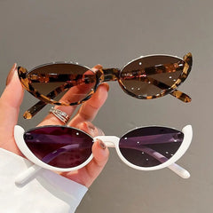 Ingvn  Trendy Small Women Men Sun Glasses Shades Cat Eye Sunglasses Half-frame