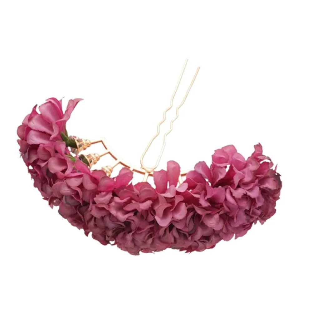 Ingvn  Red Flower Hairpin Super Fairy Wedding Bridal Hair Ornament Vintage Traditional Hair Accessory Updo Hairstyles