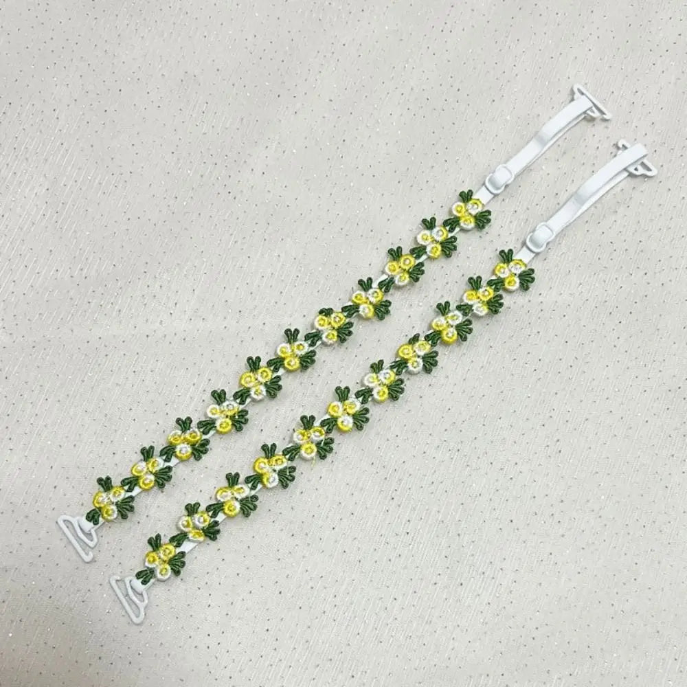 Ingvn  Creative Gift Removable Floral Bra Straps Lace Anti-slip Floral Shoulder Belts Decorative Adjustable Shoulder Straps