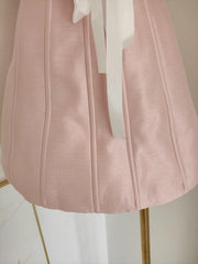 Ingvn  French Elegant Sweet Socialite Birthday Party Dress 3D Flower Strapless High Waist Fishbone Slim Pink Short Evening Dress Women