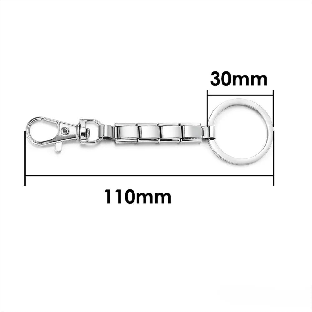 Ingvn  New Silver Color Italian Charm Key Chain Stainless Steel Detachable Removable Key Ring DIY Bag Charms Gifts