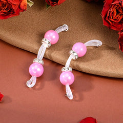 Ingvn  1Pair Fake Nipple Rings,Adjustable Fit Daily Wear Nipple Nooses,8mm Candy Beads, Faux Nipple Piercing Non Pierce Faux Barbells