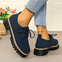 Ingvn  Women's Shoes New Fashionable Spring Autumn Sneakers Versatile Female Casual Flat Retro Lace-up Loafer Non Slip Wear Resistant