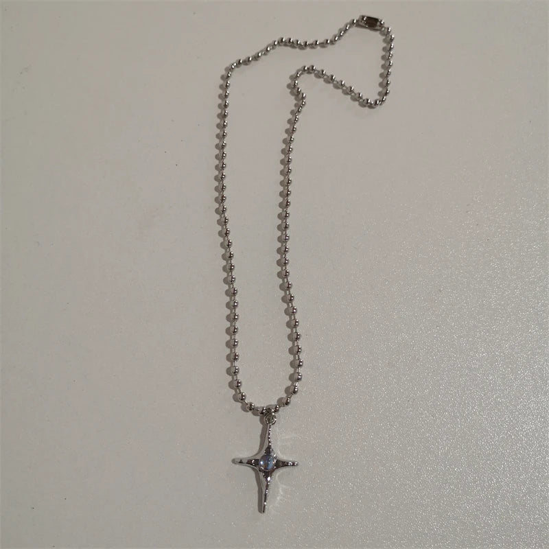 Korean Fashion Chains Star Pendant Necklaces Punk Aesthetic Jewelry Boho Necklace for Women Goth Jewelry Y2K Grunge Rock