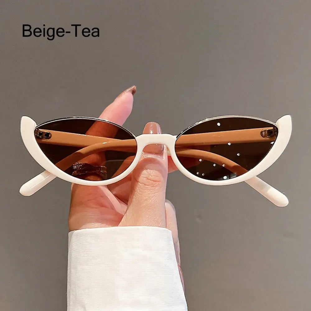 Ingvn  Trendy Small Women Men Sun Glasses Shades Cat Eye Sunglasses Half-frame