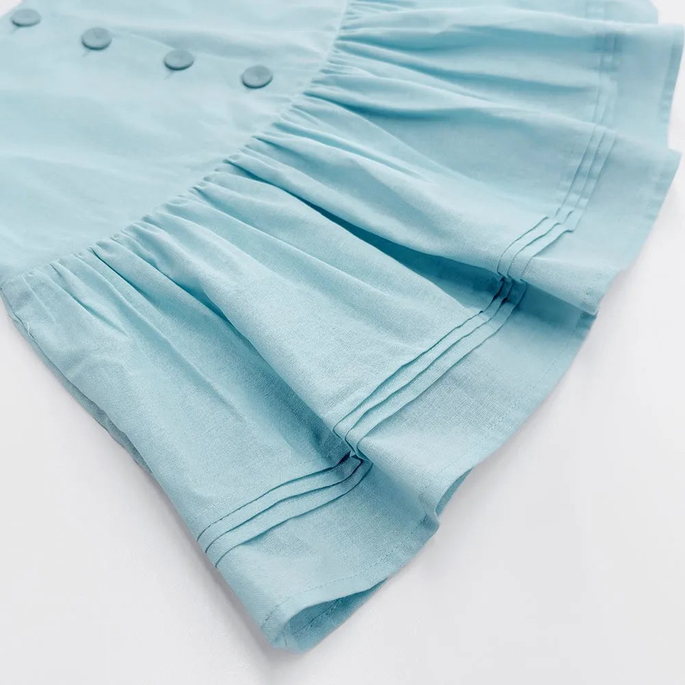 Ingvn  Cotton Linen Short Jacket And Skirt Set Sweet Style Bubble Sleeve Clothing Women's Fashion Spring Summer Casual Wear