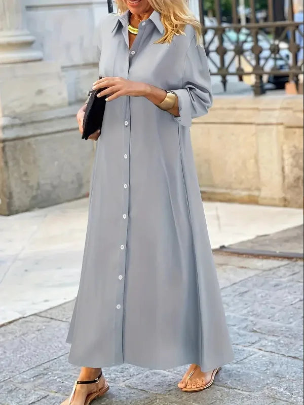 Ingvn  New Long Irregular Dress Shirt Collar Twist Button Casual
