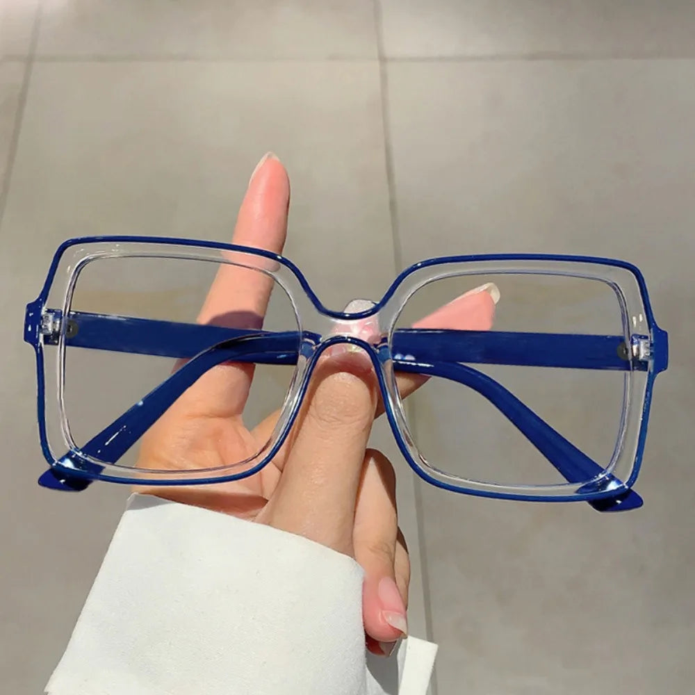 Ingvn  New PC Material Square Frame Glasses Double Color Unisex Style Anti-blue Light Glasses New Model Optical Eyewear Women Men