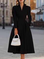 Ingvn  French V-neck temperament, waist-tight, slim, high-end banquet long skirt for women