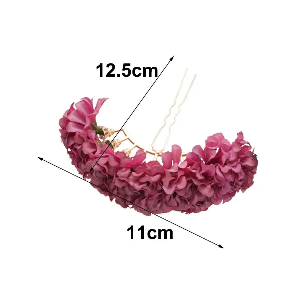 Ingvn  Red Flower Hairpin Super Fairy Wedding Bridal Hair Ornament Vintage Traditional Hair Accessory Updo Hairstyles