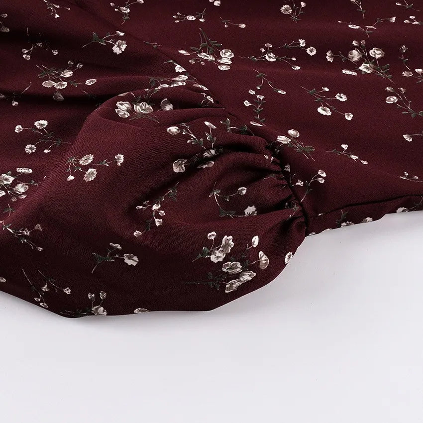 Ingvn  Spring Summer Women's Clothing Deep V Neck Short Sleeve Slim Long Dress For Woman Polyester High Waist Elegant Floral Bodycon