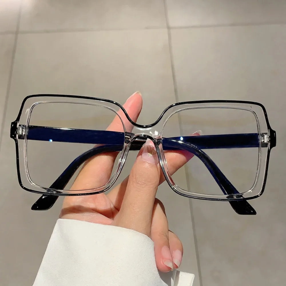 Ingvn  New PC Material Square Frame Glasses Double Color Unisex Style Anti-blue Light Glasses New Model Optical Eyewear Women Men