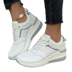 Ingvn  Women's Breathable Casual Shoes Street Fashion Womens Sneakers Lace-up Comfortable Women Platform Shoes Zapatillas De Mujer
