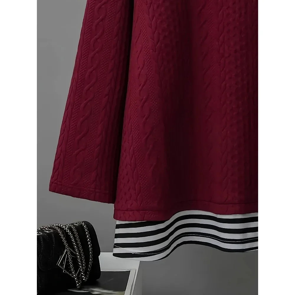 Ingvn  Plus Size 1XL-5XL New Women's Casual Striped Long Sleeve Hoodies Pullover Both Comfort and Fashion Showcasing Youthful Vitality
