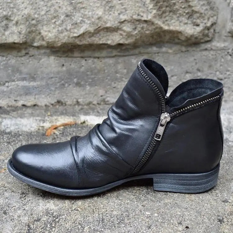 Ingvn  Female Western Boots Cowboy Boots Women Plested Women Ankle Boot Pu Leather Shoes Autumn Boots Women Booties Lady Plus Size 43