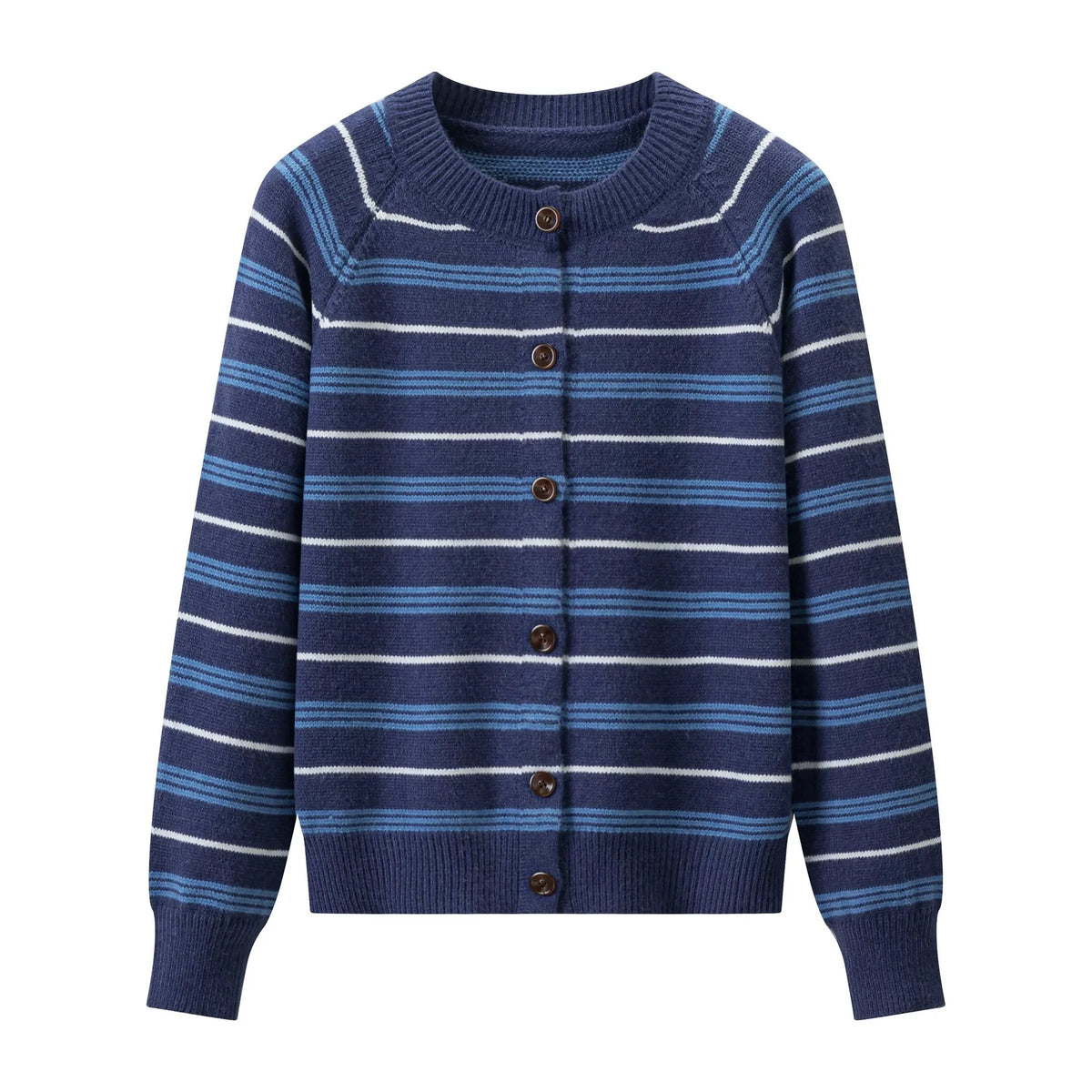 Ingvn - Women's Autumn Winter New Korean Color Block Striped Knit Cardigan Casual Design Versatile Sweater Chic Coquette Trendy