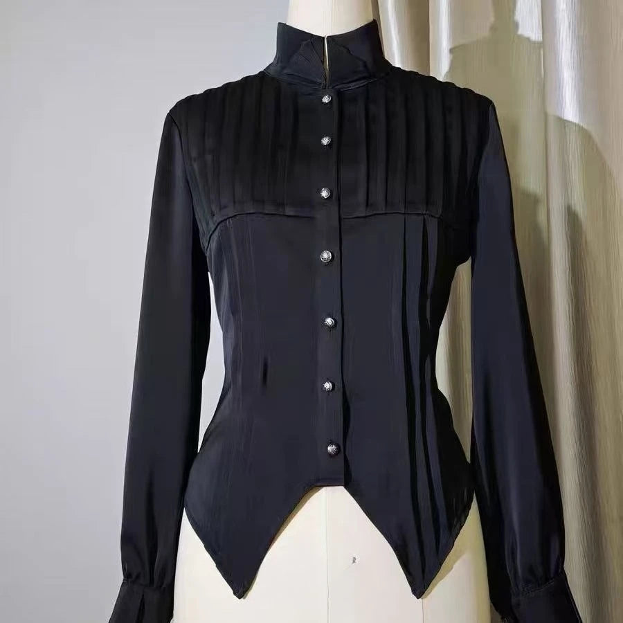 Ingvn  Y2K Japanese Lolita Blouse Women Cute Ruffle Bow Long Sleeve Shirts Harajuku Sweet Fairy Aesthetic Slim Fit Tops Elegant