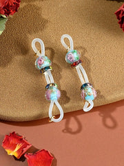 Ingvn  2Pcs Of Fake Nipple Rings - 8mm Glitter Beads-Adjustable Daily Wear Nipple Nooses - Lovers Fake Nipple Faux Nipple Piercing