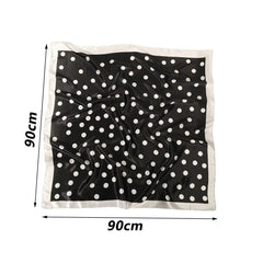Ingvn  Fashion Silk Satin Dot Print Square Scarf 90cm Luxury Silk Scarf Dot Pattern Neckerchief Shawl Women