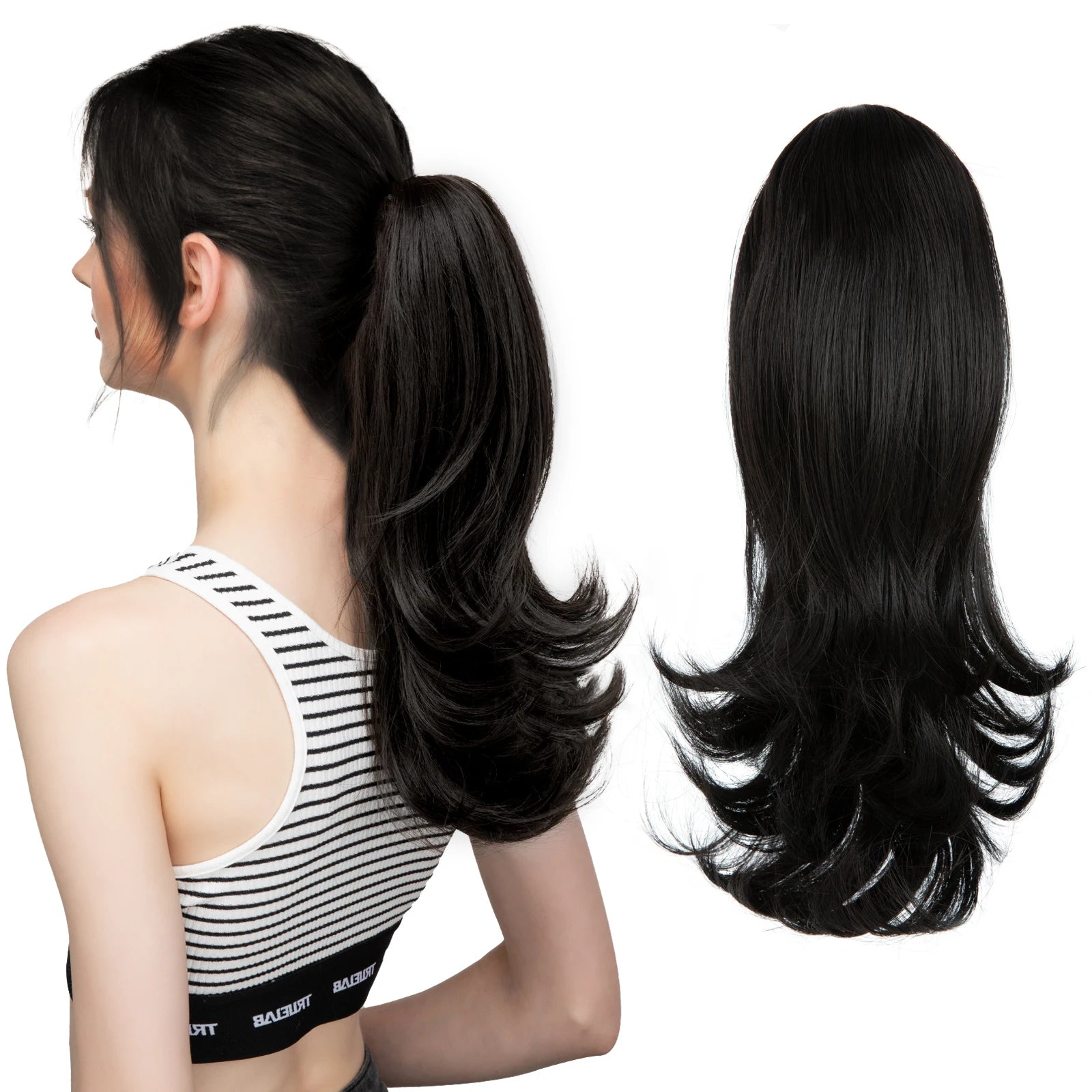 Ingvn  Claw Clip In Ponytail Hair Extensions Hairpiece Fake Blonde Hair Wavy False Pigtail With Elastic Band Horse Tail