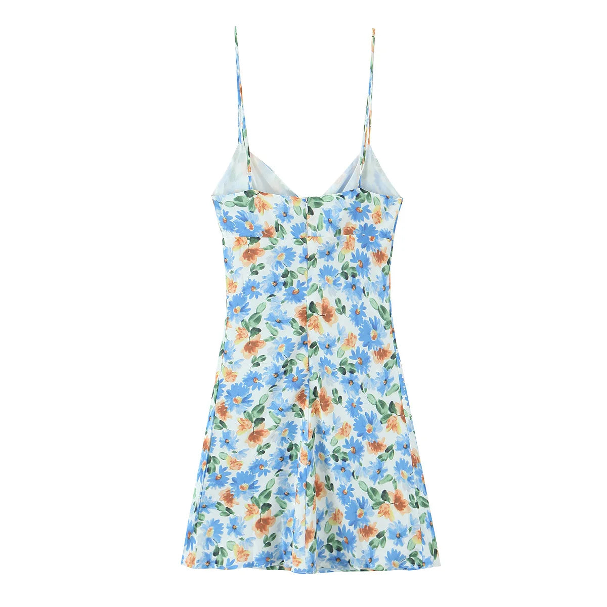 Ingvn  Pink Floral Print Backless Sling Dress Summer Woman Spliced Lace Bow V neck Mini Short Robe Beach Holiday Vestidos