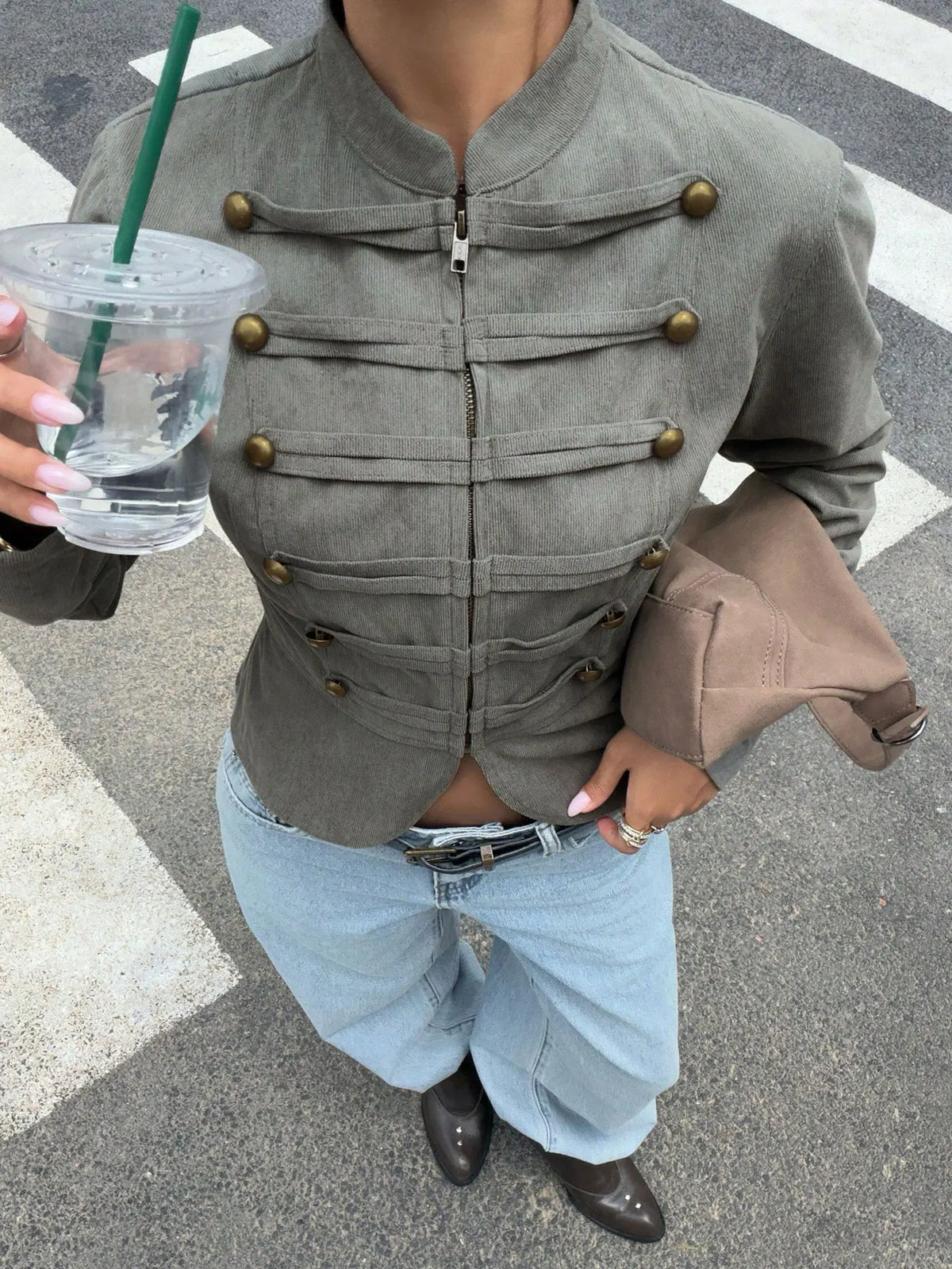 Ingvn - Outerwears Women Jackets Fashion Solid Slim Long Sleeve Women Jacket Stand Collar Short Jacket Coat Women Jaqueta Feminina