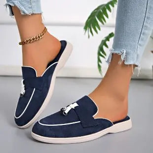 Ingvn  New Casual Flat Bottom Slippers Fashion Women Tassel Metal Lock Loafers Shoes Summer Slipper Comfortable Slip on Shoes