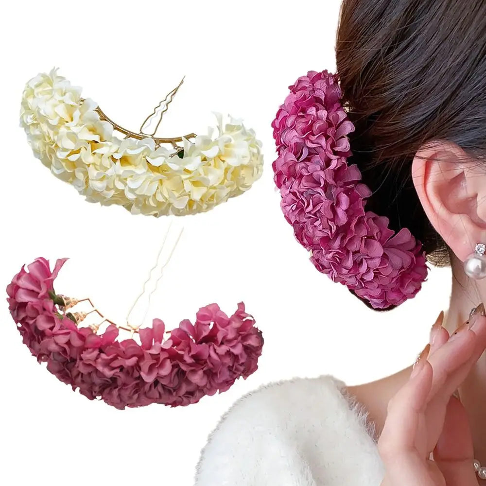 Ingvn  Red Flower Hairpin Super Fairy Wedding Bridal Hair Ornament Vintage Traditional Hair Accessory Updo Hairstyles