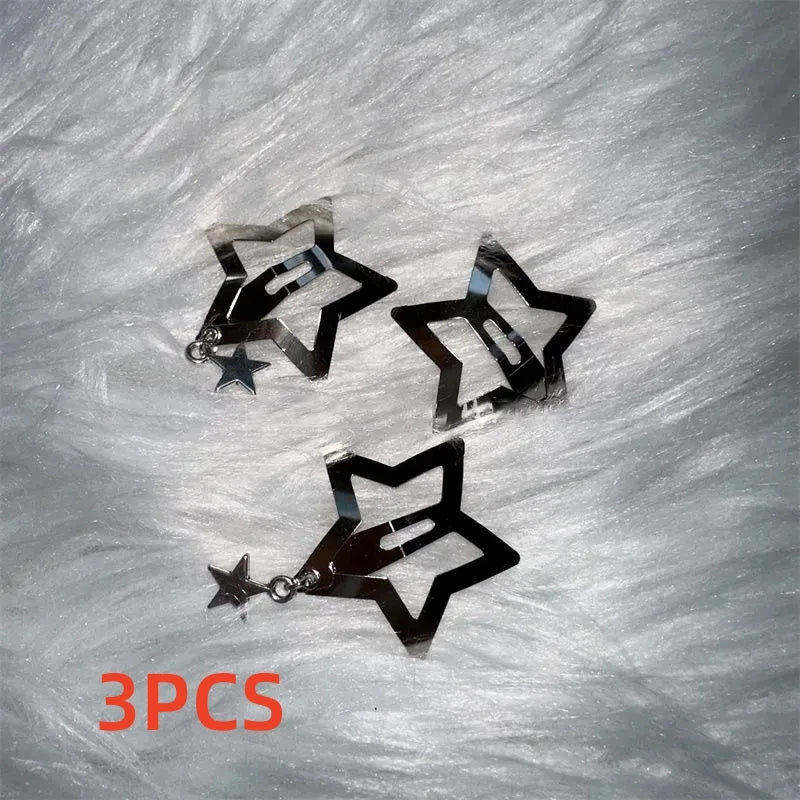 Y2k Pentagram Star Pendant Hair Clip for Women Sweet Cool Cute 90s Aesthetics Bobby Pin Harajuku Vintage Trend Hair Accessories